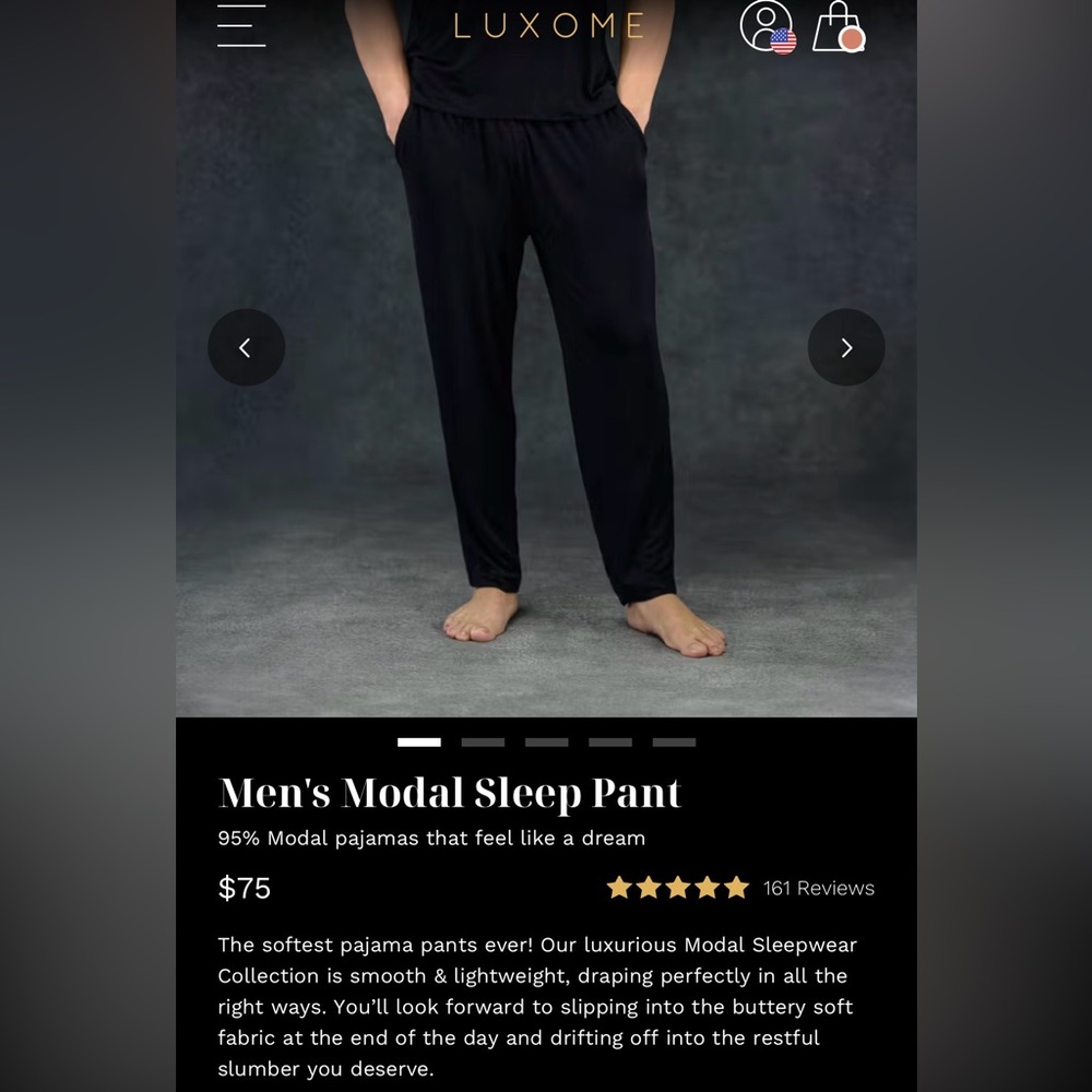 NWT Men’s black modal sleep pant